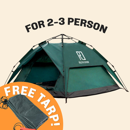 Large-Sized 3 Secs Tent + FREE Camping Tarp (For 2-3 Person, EU)