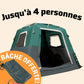 2-Step Cabin Tent – Petite taille + Bâche de camping OFFERTE (jusqu’à 4 personnes, FR)