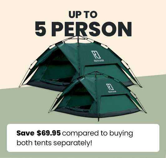 1 Small-Sized + 1 Large-Sized 3 Secs Tent + 2 FREE Camping Tarps (Up to 5 Person)
